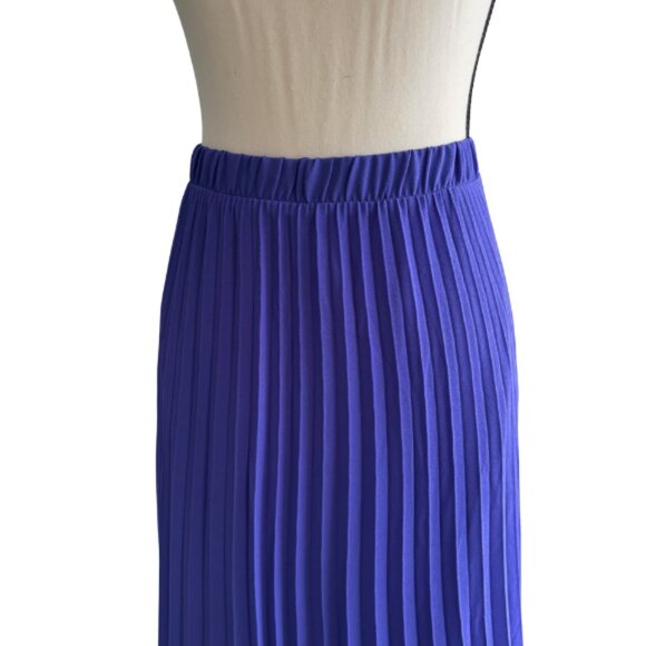 MANGO BEAUTIFUL RICH PURPLE PLEATED MAXI SKIRT, SZ. L - Picture 2 of 4